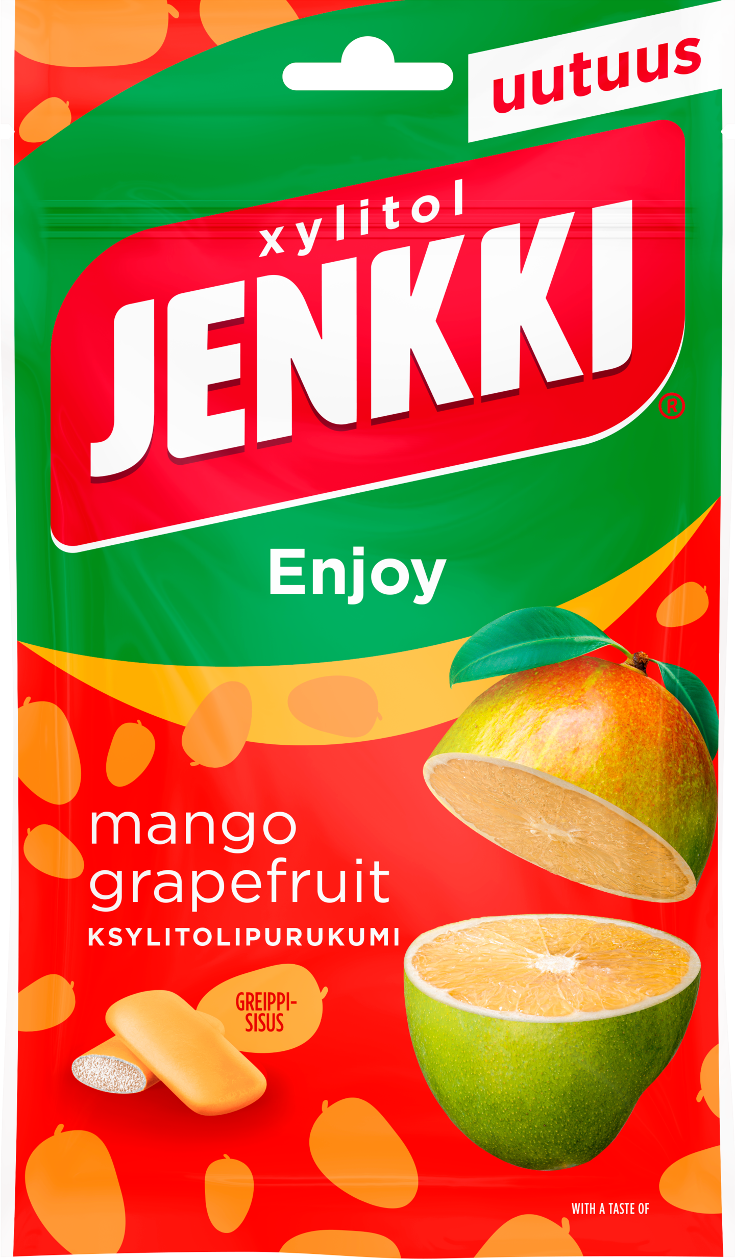 Jenkki Enjoy ksylitolipurukumi 100g mango-grapefruit