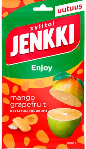 Jenkki Enjoy ksylitolipurukumi 100g mango-grapefruit