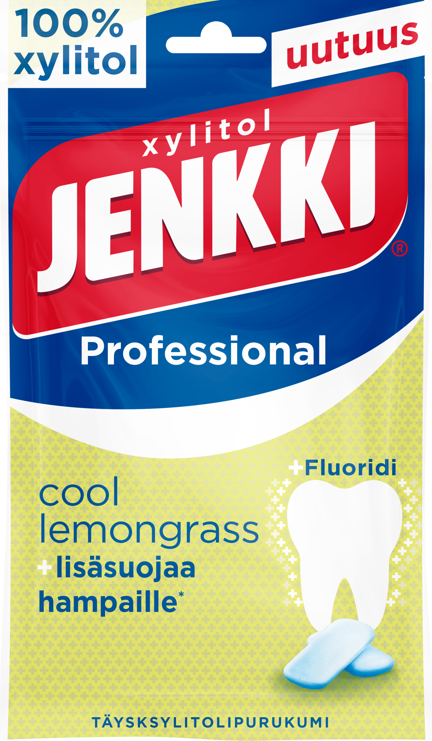 Jenkki Professional Cool Lemongrass +Fluoridi täysksylitolipurukumi 90g