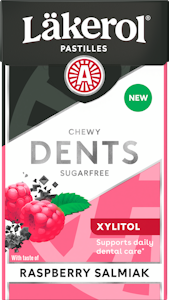 Läkerol Dents Raspberry Salmiak ksylitolipastilli 36g