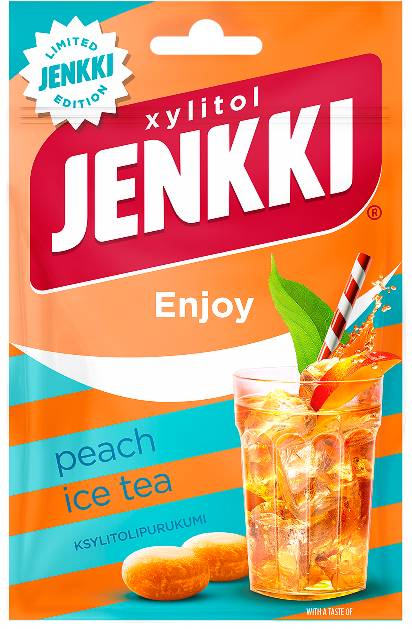 Jenkki Enjoy Peach Ice Tea ksylitolipurukumi 35g