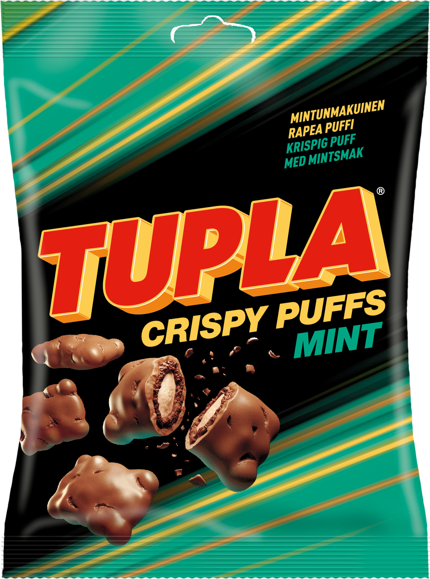 Tupla Crispy Puffs Mint suklaasnacks makeinen 170g