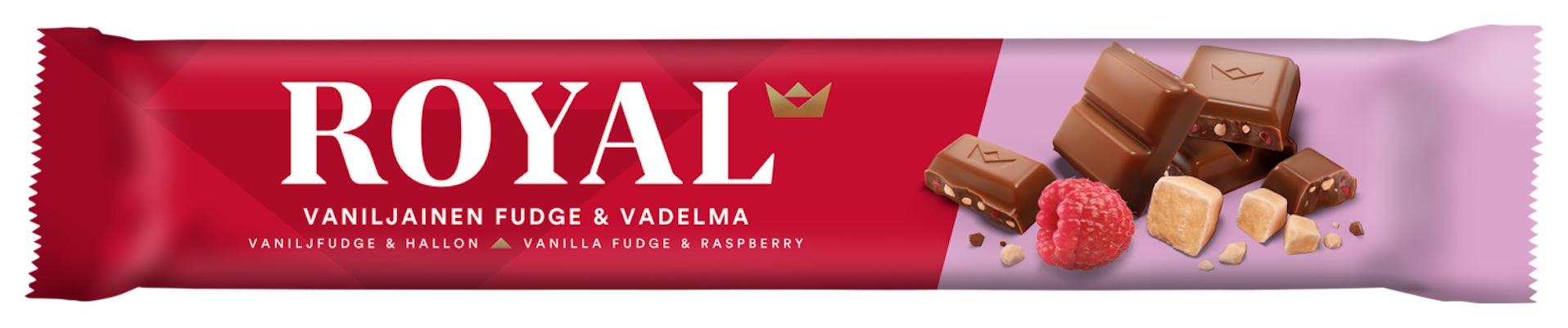 Royal Vaniljainen Fudge & Vadelma suklaapatukka 45g