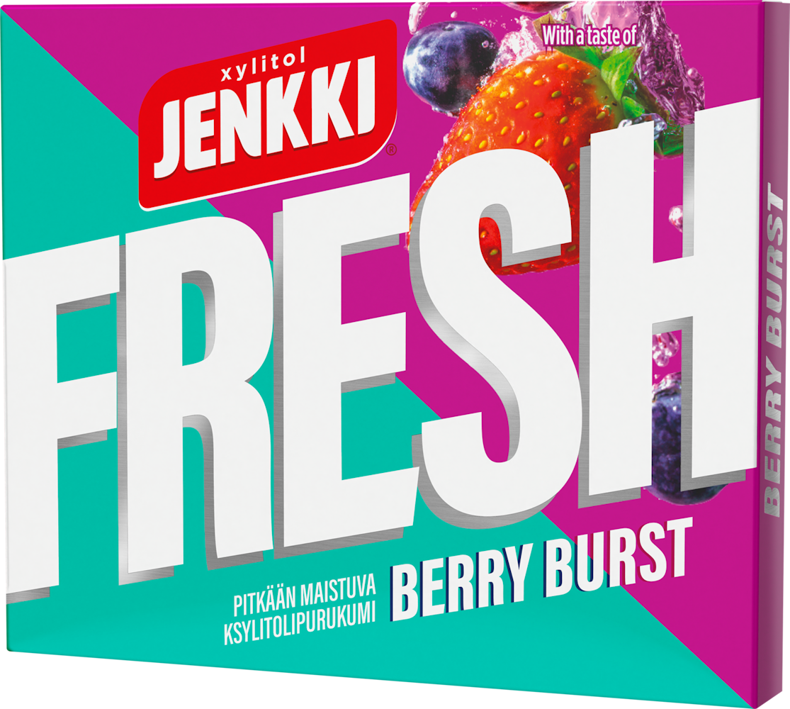 Jenkki Fresh Berry Burst ksylitolipurukumi 32g - HoReCa-tukku Kespro