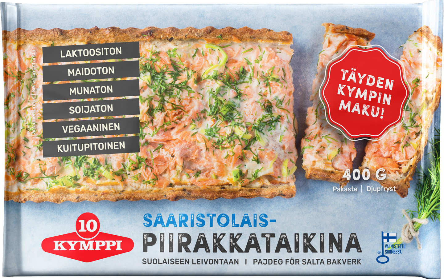 Kymppi saaristopiirakkataikina 400g pakaste