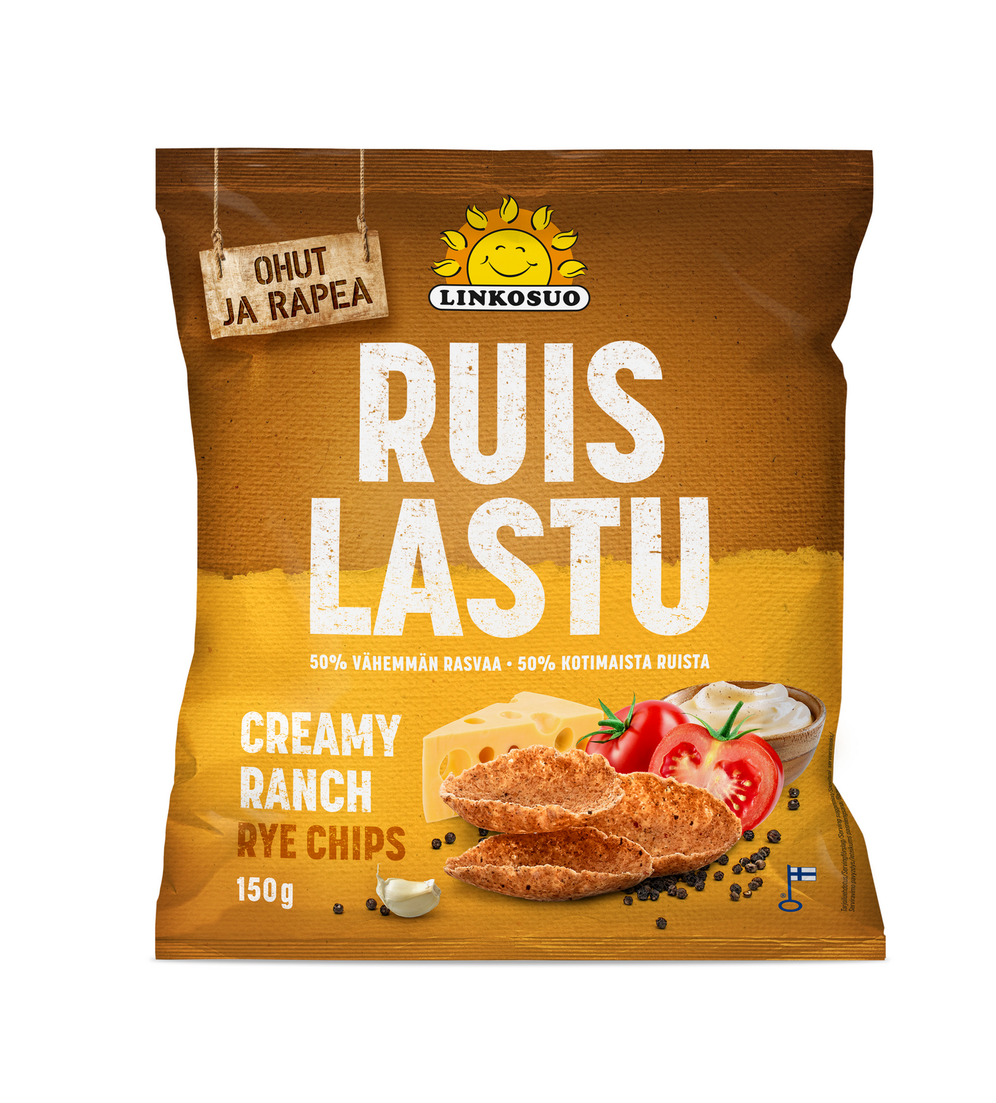 Ryechips creamy ranch 150g PUOLILAVA