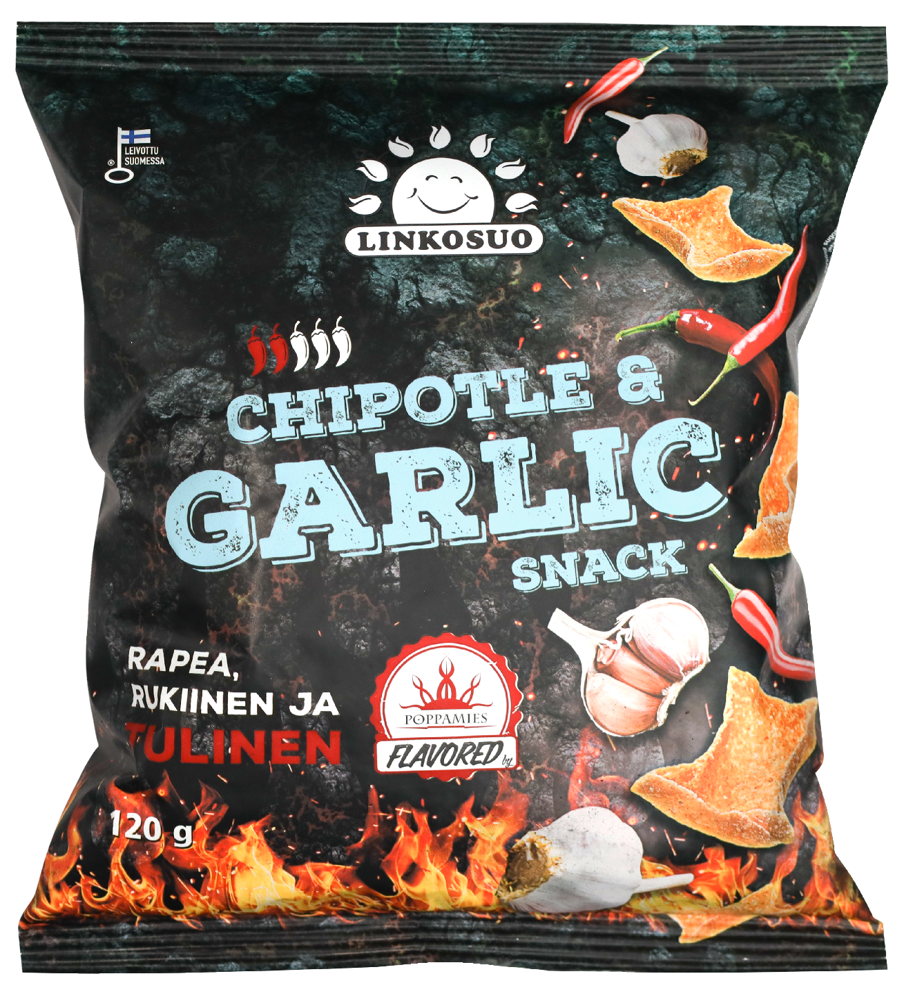 Linkosuo x Poppamies snack 120g chipotle ja valkosipuli