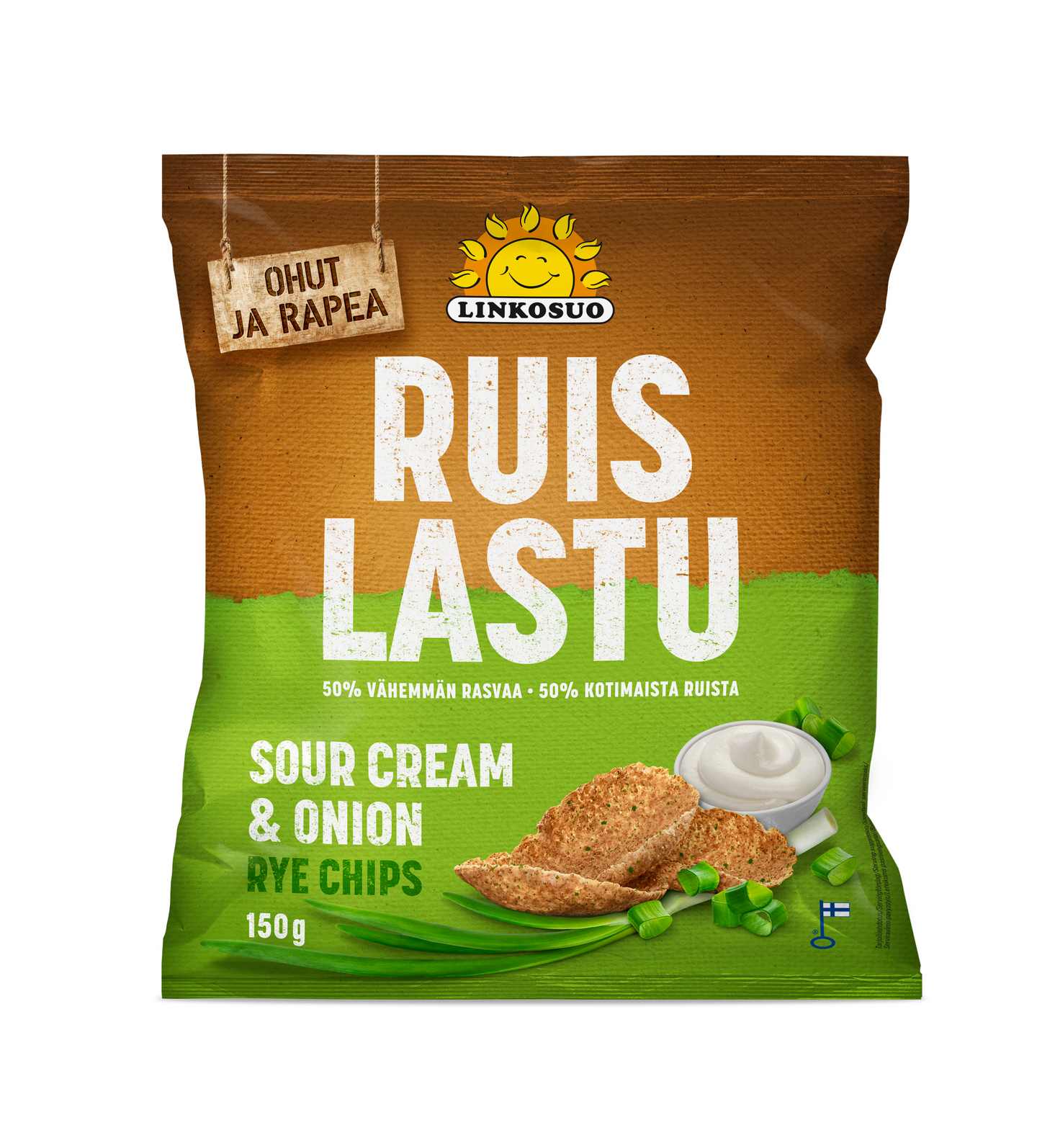 Linkosuo ruislastu 150g sour cream onion QPA