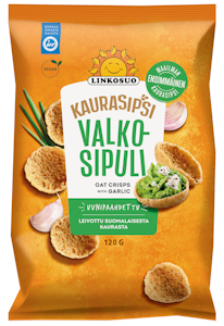 Linkosuo Kaurasipsi 120g valkosipuli