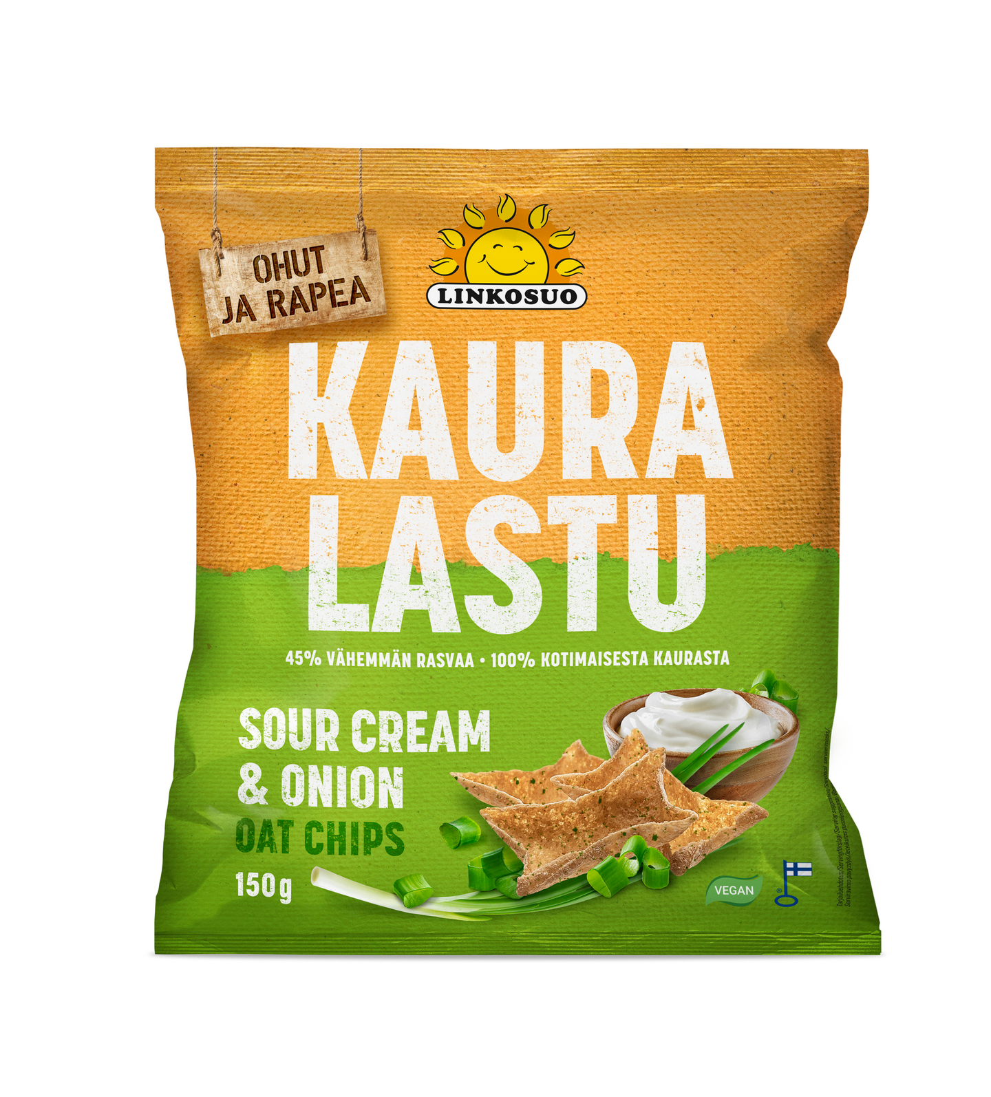 Linkosuo Kauralastu 150g sour cream onion QPA