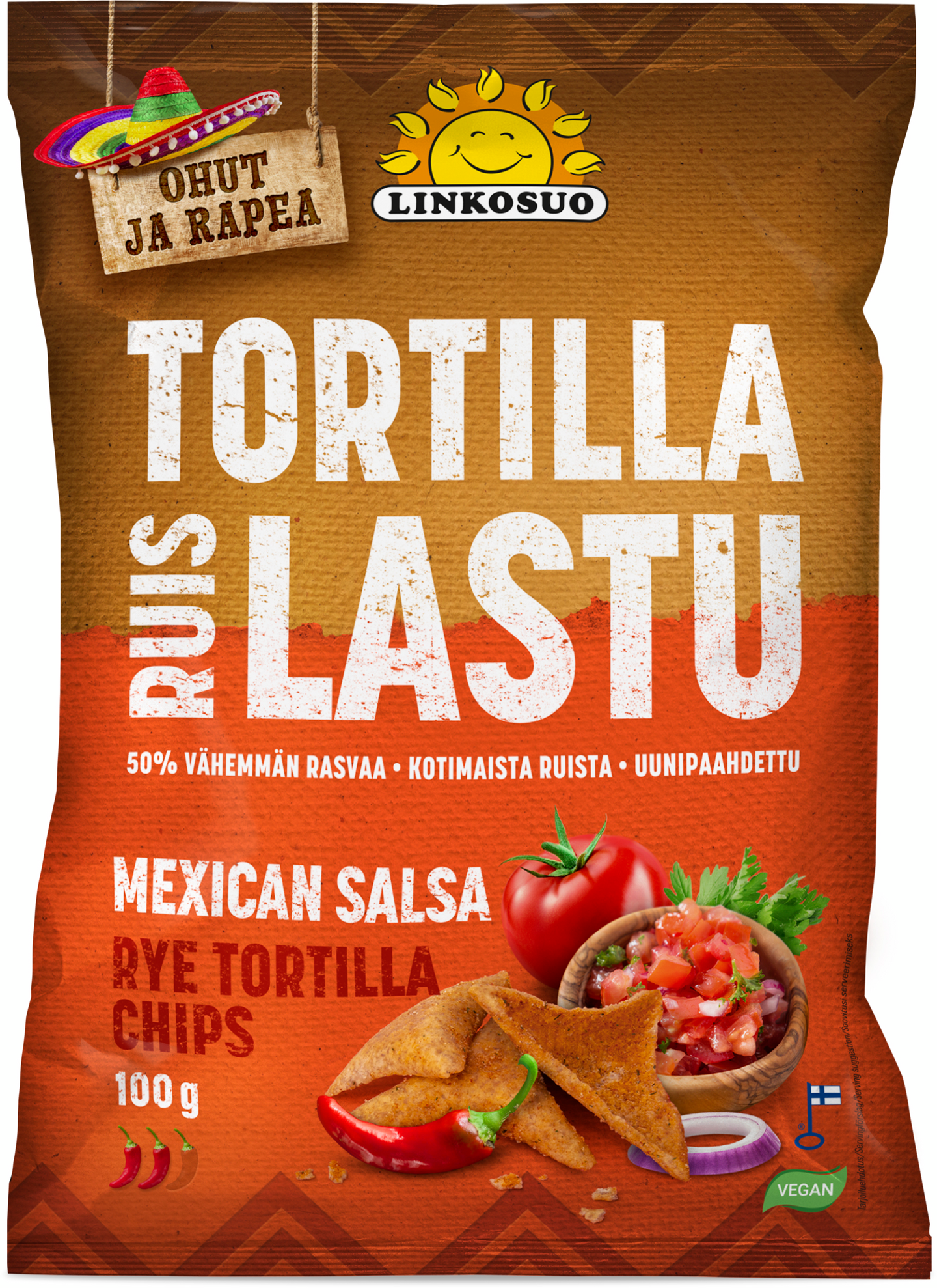Linkosuo Ruistortillalastu 100g Mexican salsa