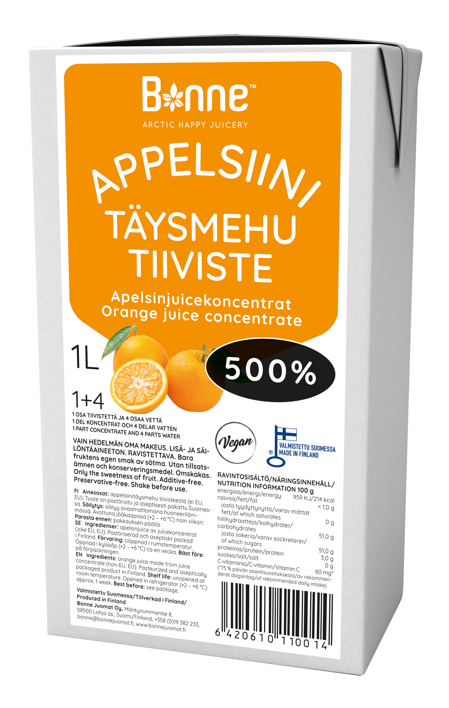 Bonne 1l Appelsiinitäysmehutiiviste 500%