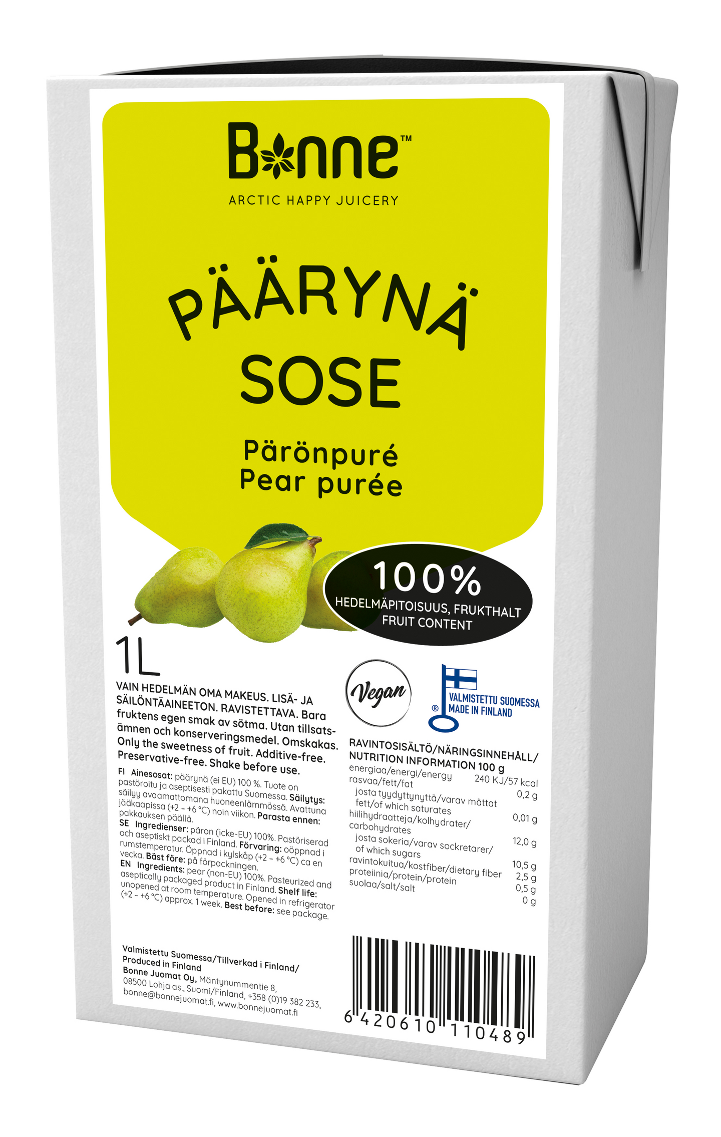 Bonne 1l Päärynäsose 100%