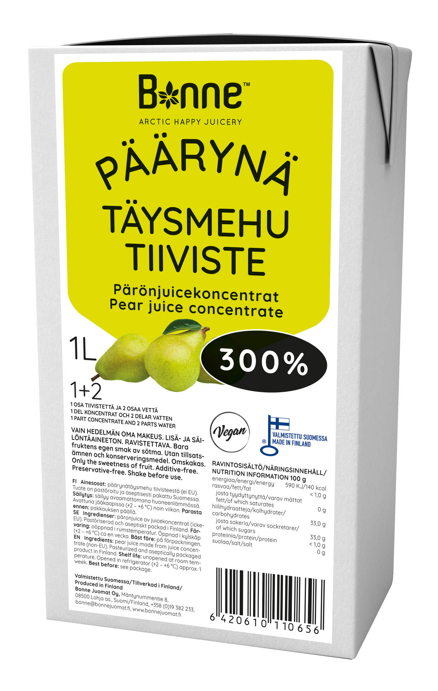 Bonne 1l Päärynätäysmehutiiviste 300%