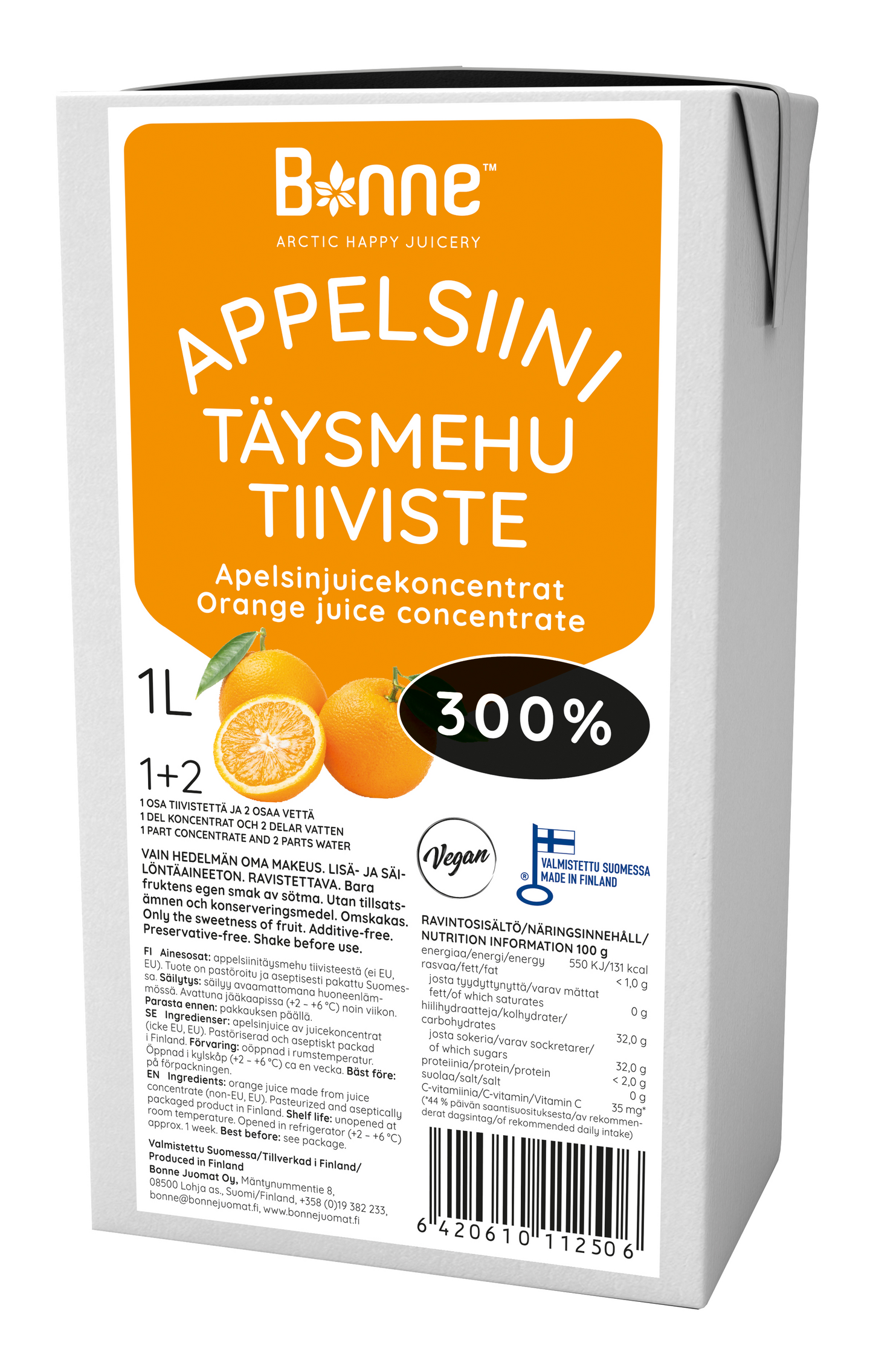 Bonne 1l Appelsiinitäysmehutiiviste 300%