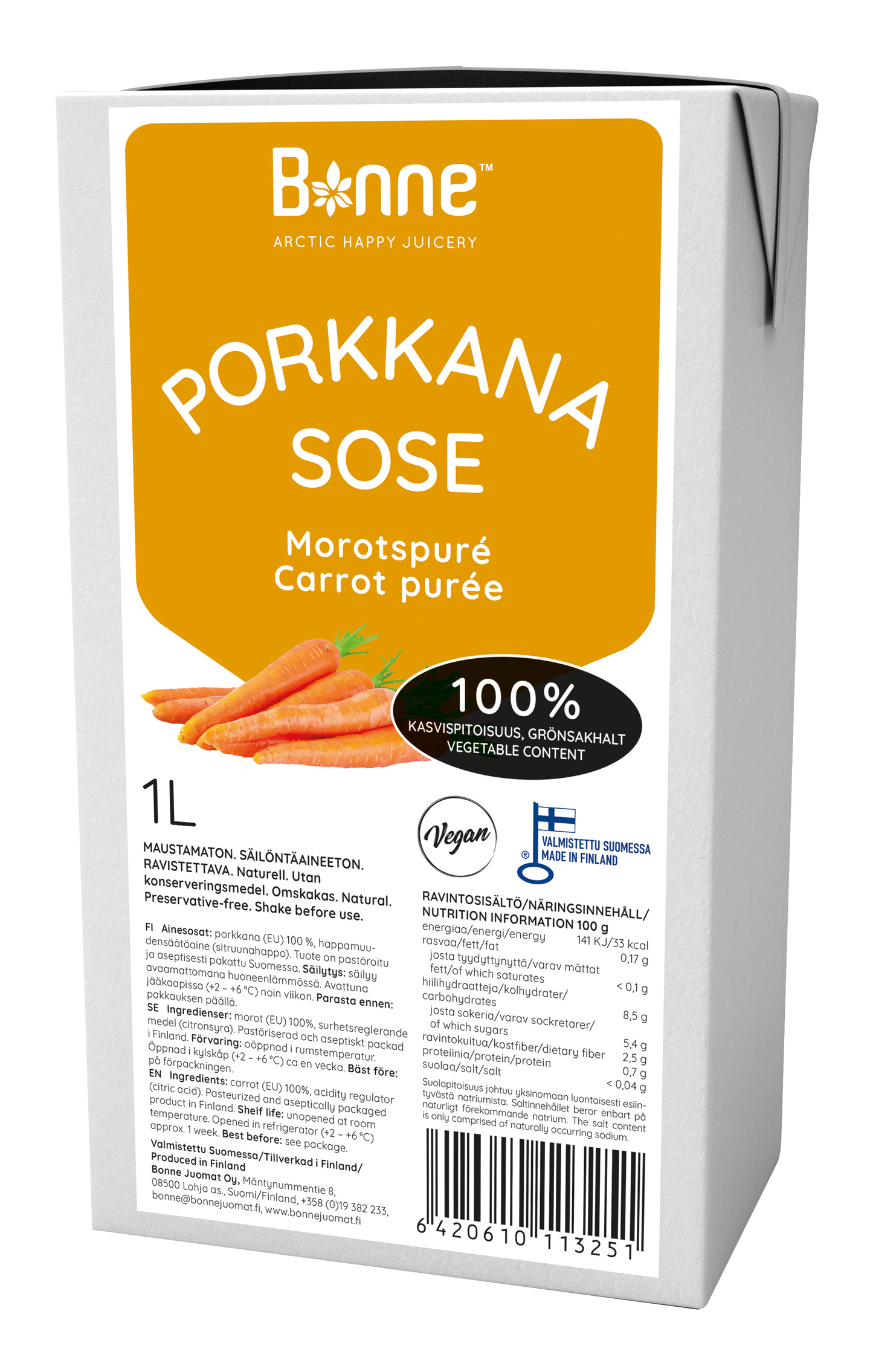 Bonne 1l Porkkanasose 100%