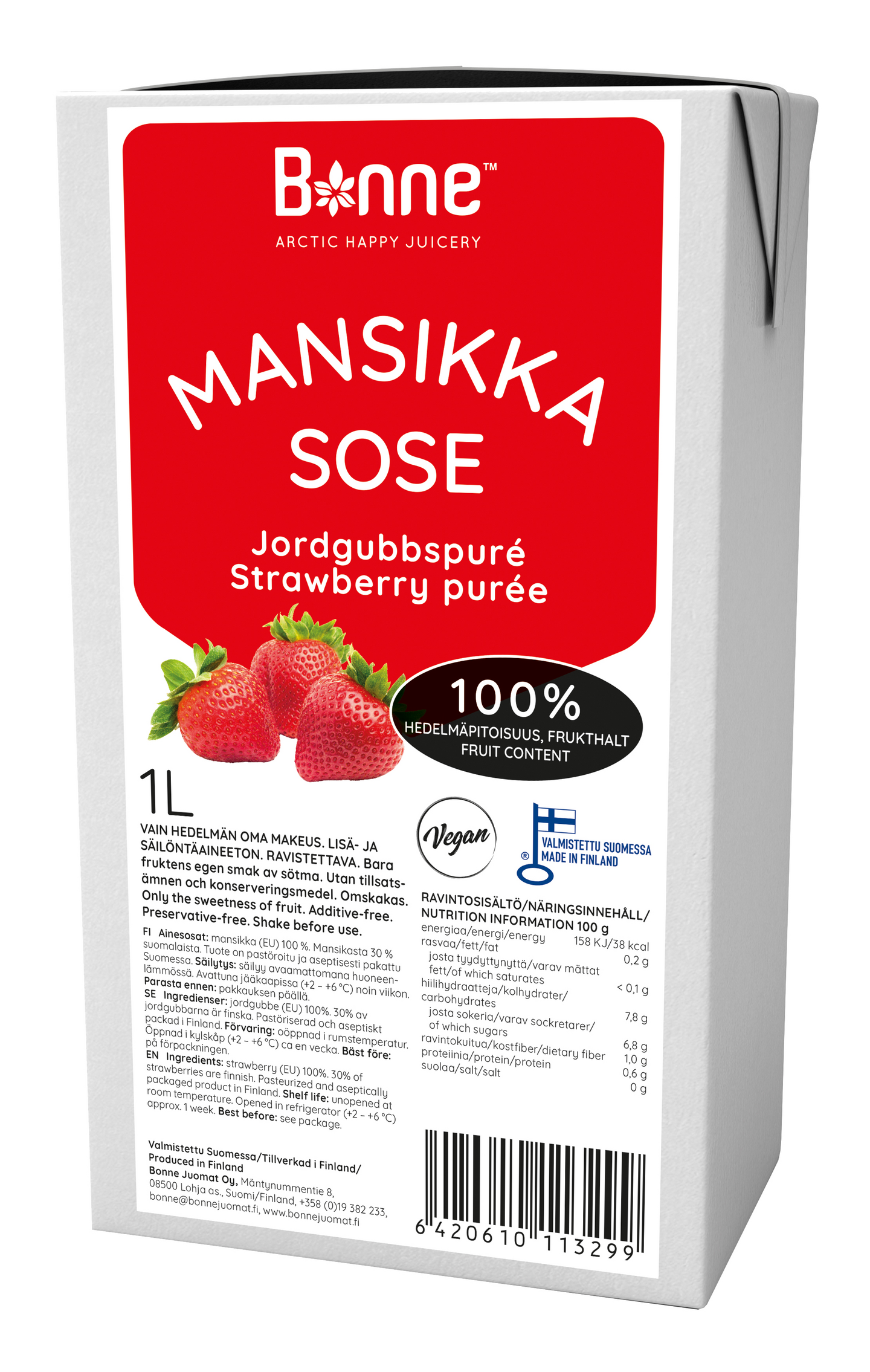 Bonne 1l Mansikkasose 100%