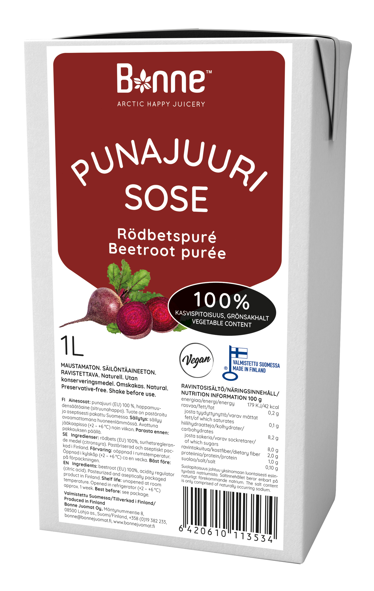 Bonne punajuurisose 100% 1L