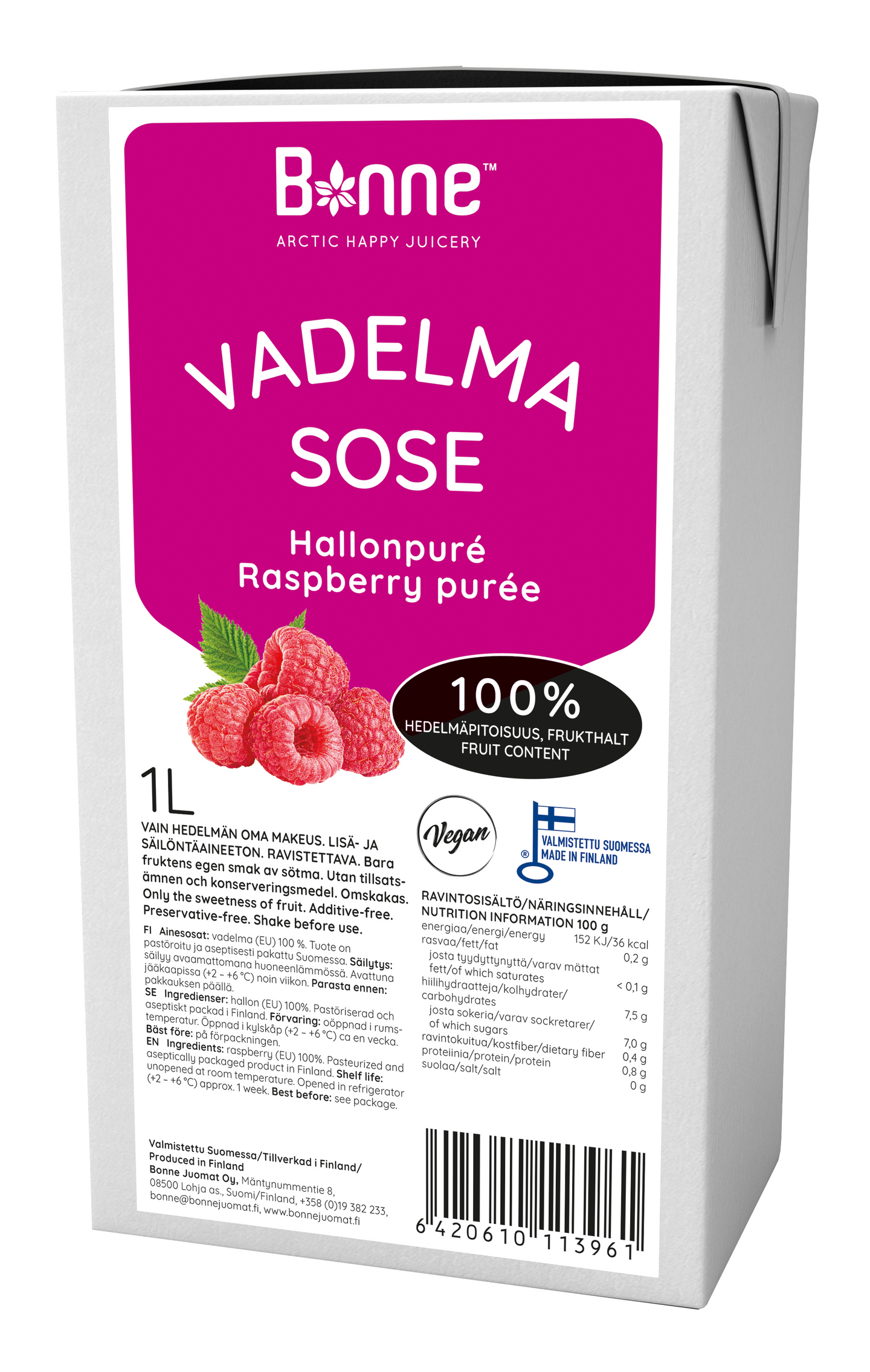 Bonne vadelmasose 100% 1l