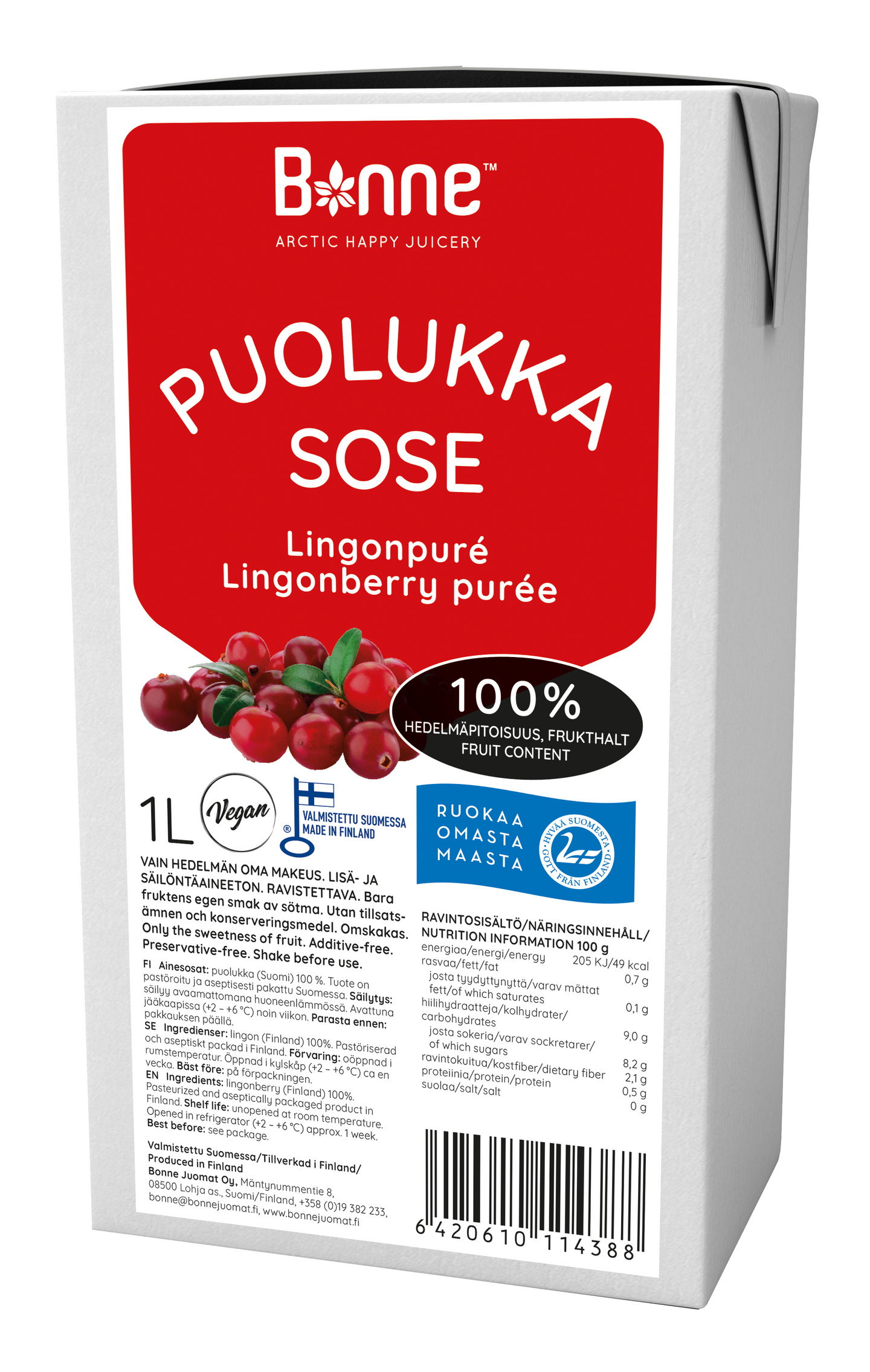 Bonne puolukkasose 1l