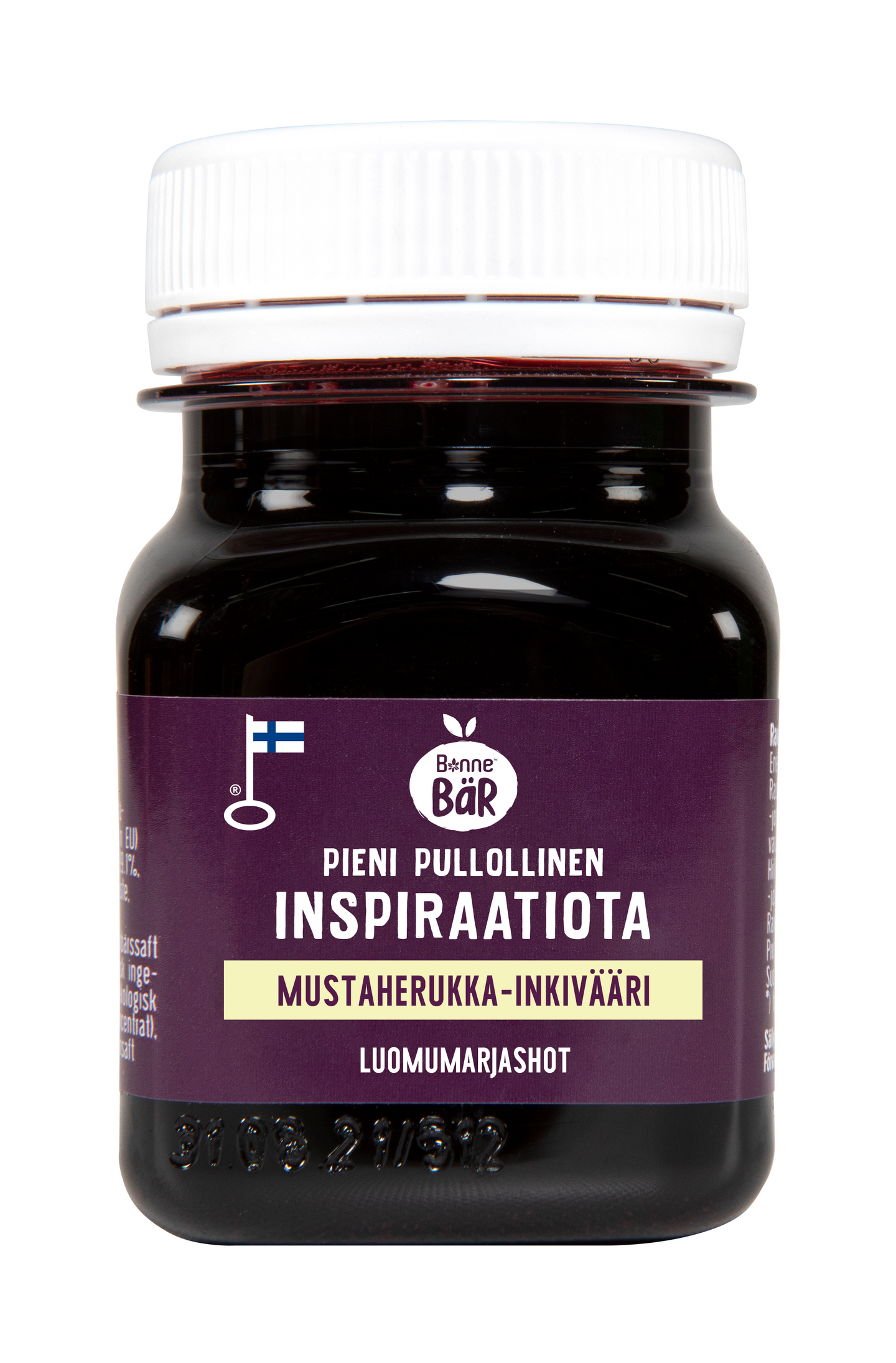 Bonne Bär marjashot 80ml mustaherukka-inkivääri luomu