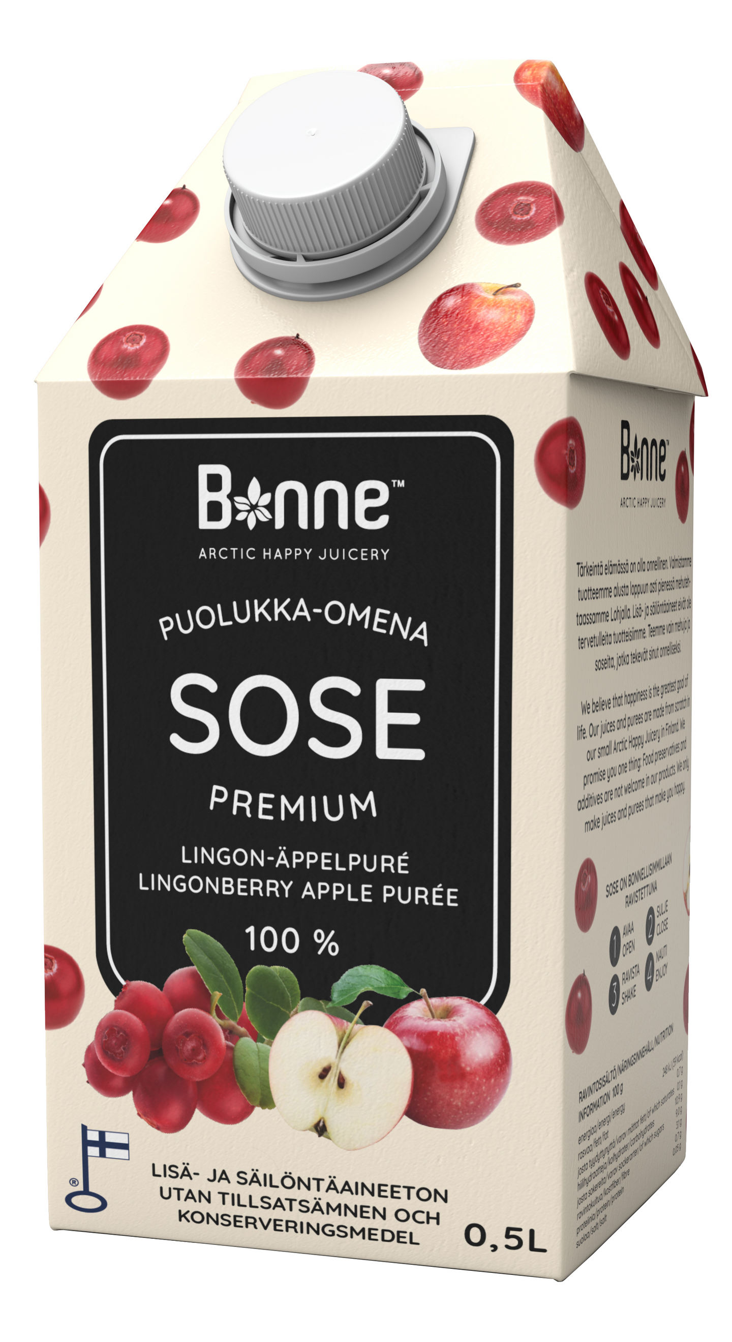 Bonne Premium Puolukka-omenasose 100% 0,5l