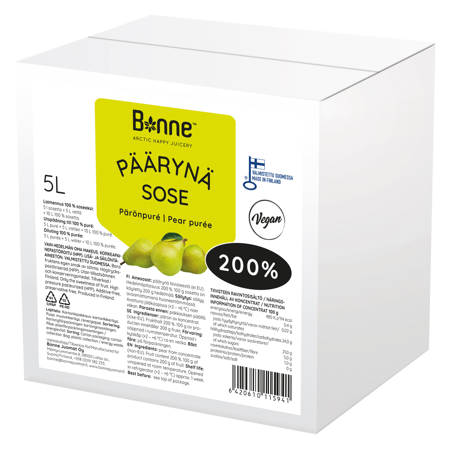 Bonne päärynäsose 200% 5l