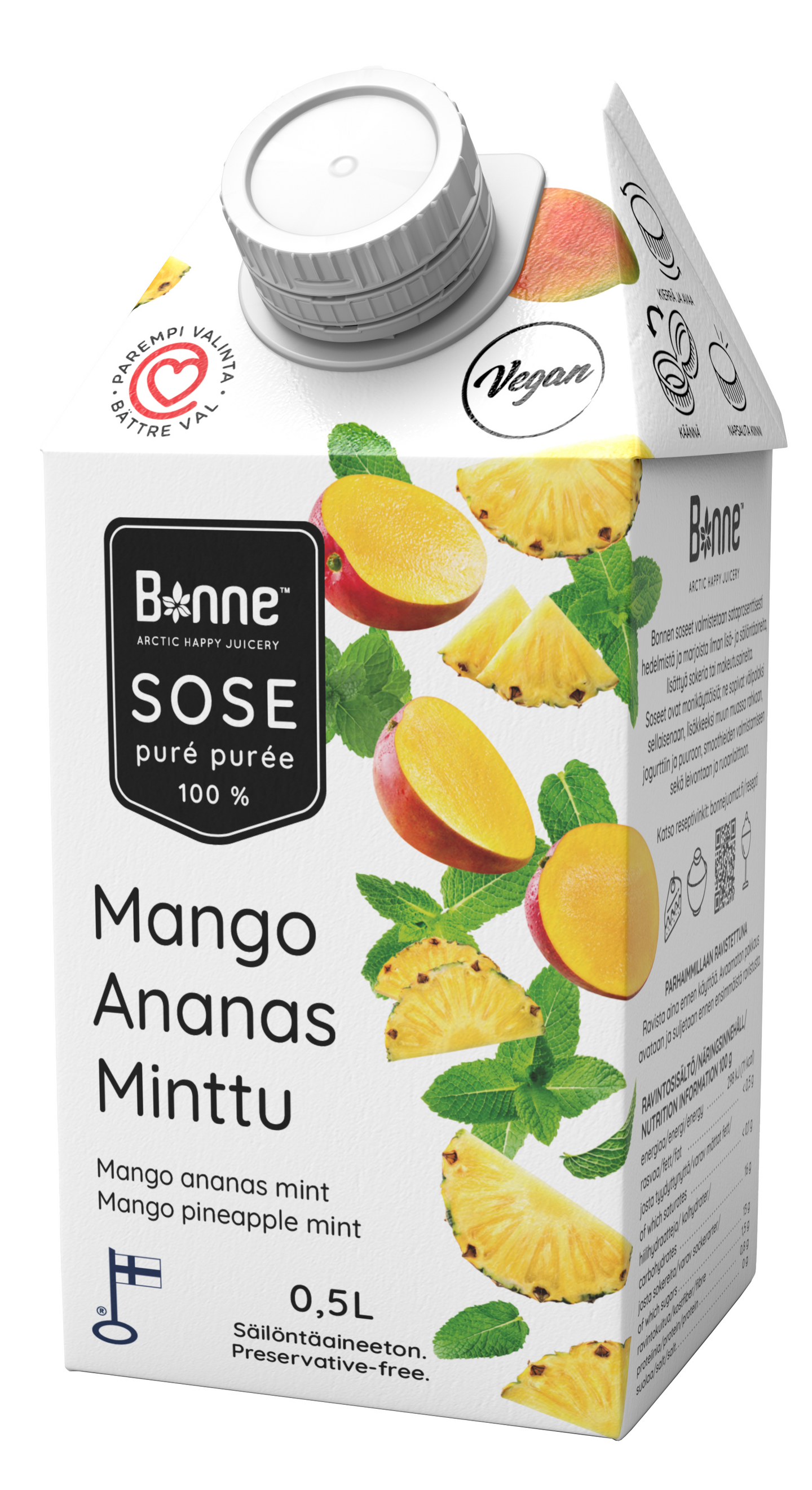 Bonne Mango-ananas-minttusose 0,5l