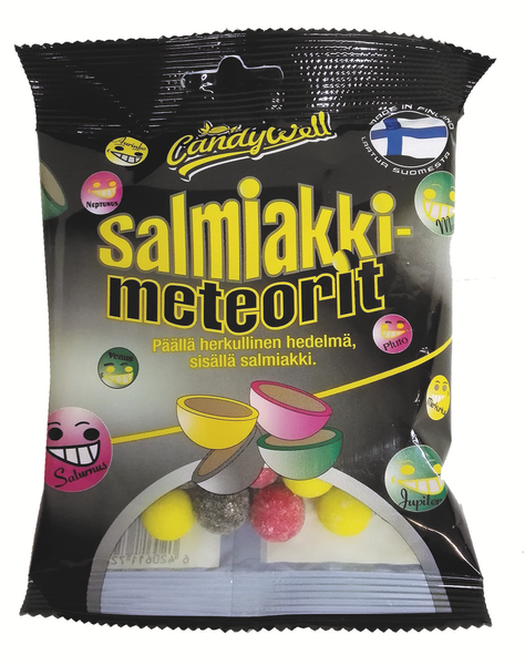 Candywell Salmiakkimeteorit 130g makeissekoitus
