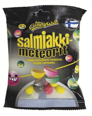 Candywell Salmiakkimeteorit 130g makeissekoitus
