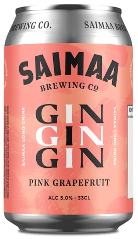 Saimaa long drink gin Pink Grapefruit 5% 0,33l