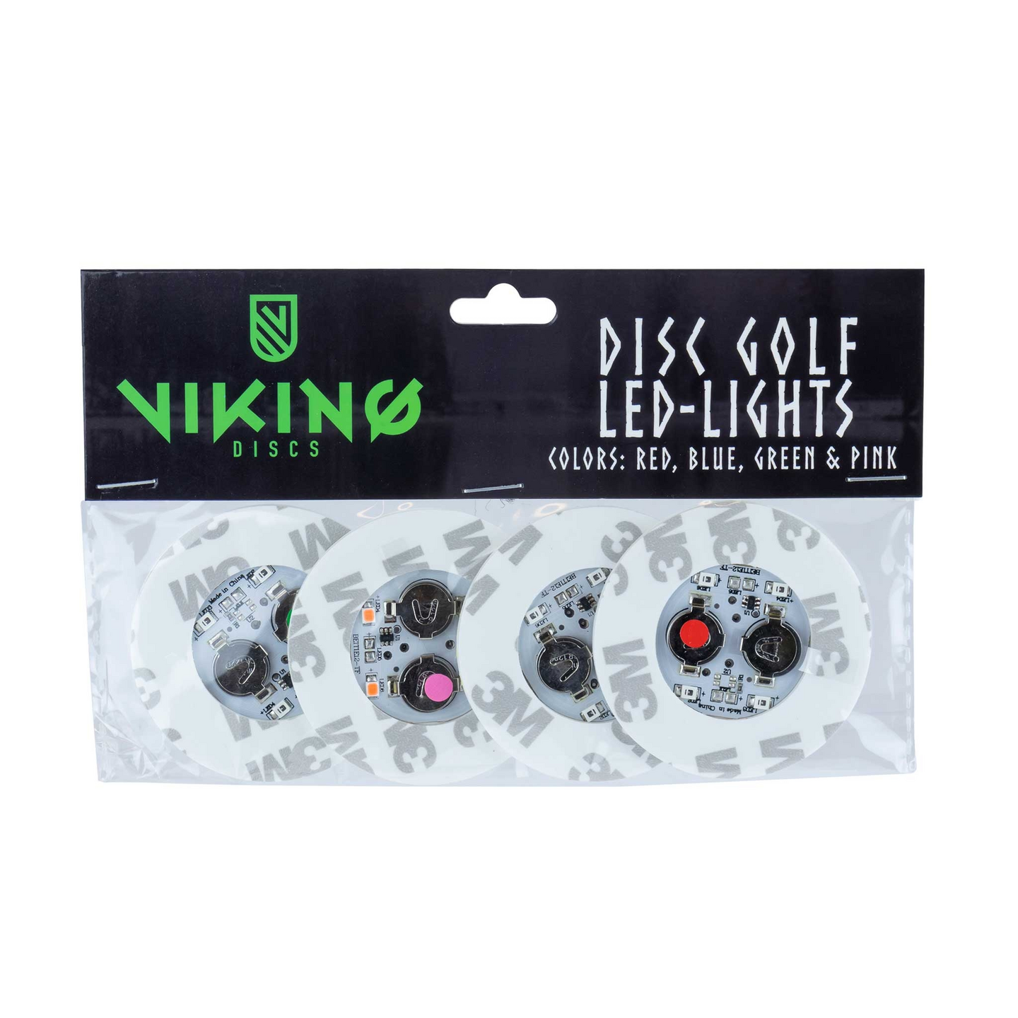 Viking Discs LED-valo frisbeegolfkiekkoon, väri, 4 kpl