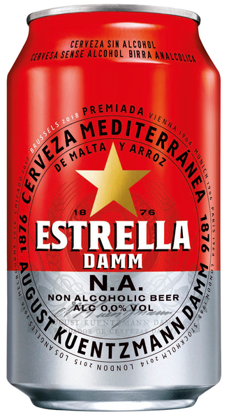 Estrella Damm alk.ton olut 0,0% 0,33 tlk