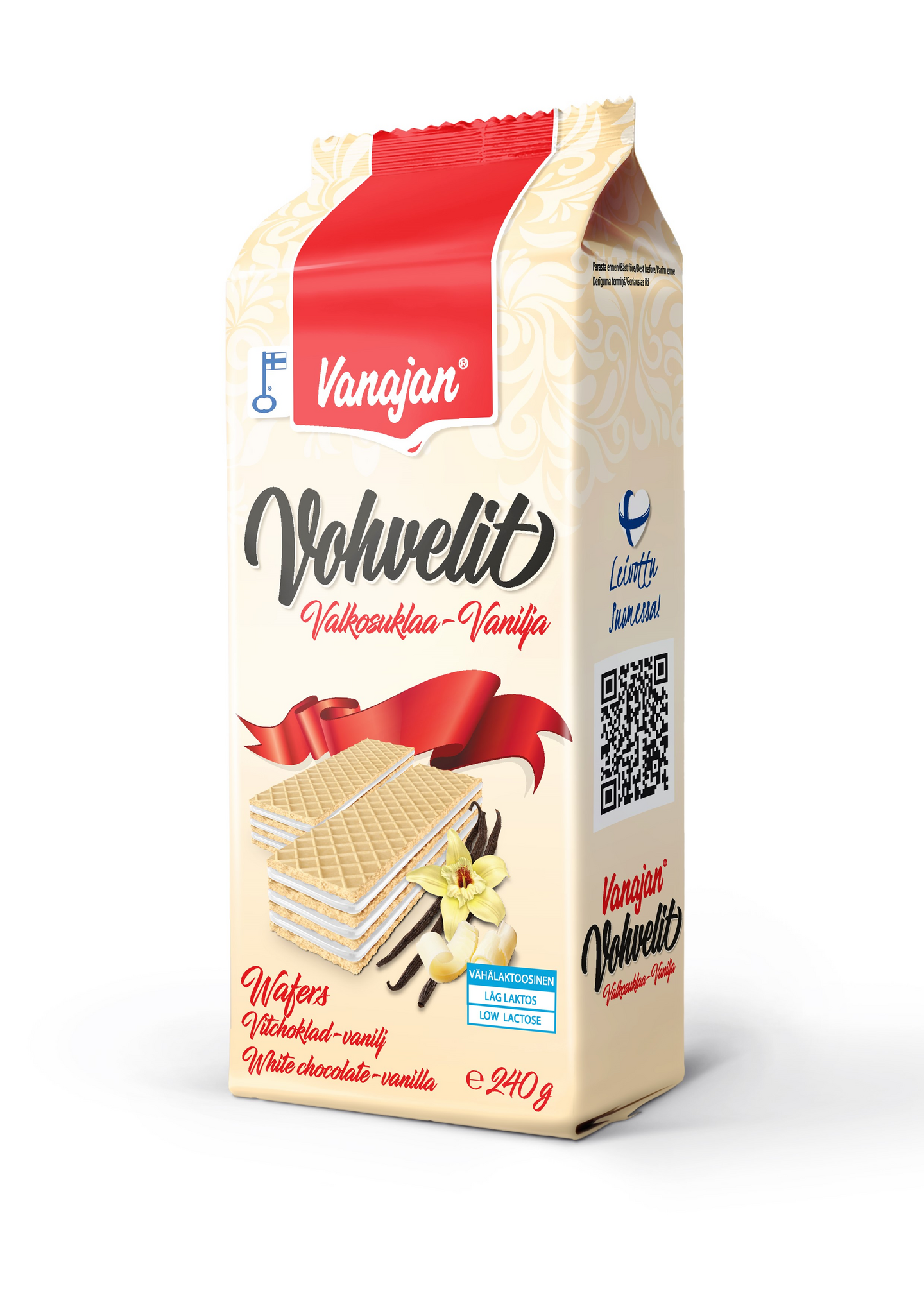 Vanajan Valkosuklaa-vaniljavohveli 240g