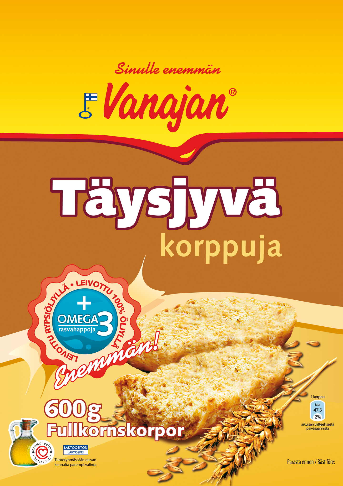 Vanajan täysjyväkorppu 600g PPA