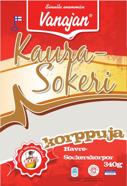 Vanajan Kaura-Sokerikorppu 340 g