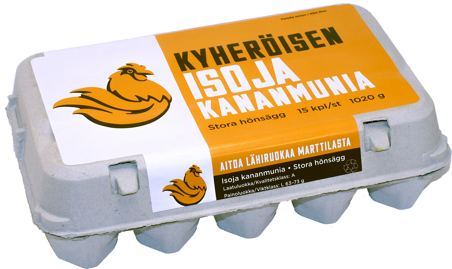 Kyheröisen virikekananmunat L15 1020 g PUOLILAVA