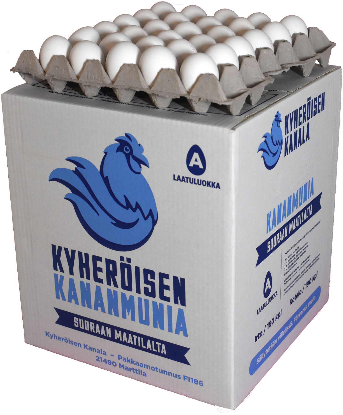 Kyheröinen vapaa kananmuna L 12,3kg / 180 kpl irto