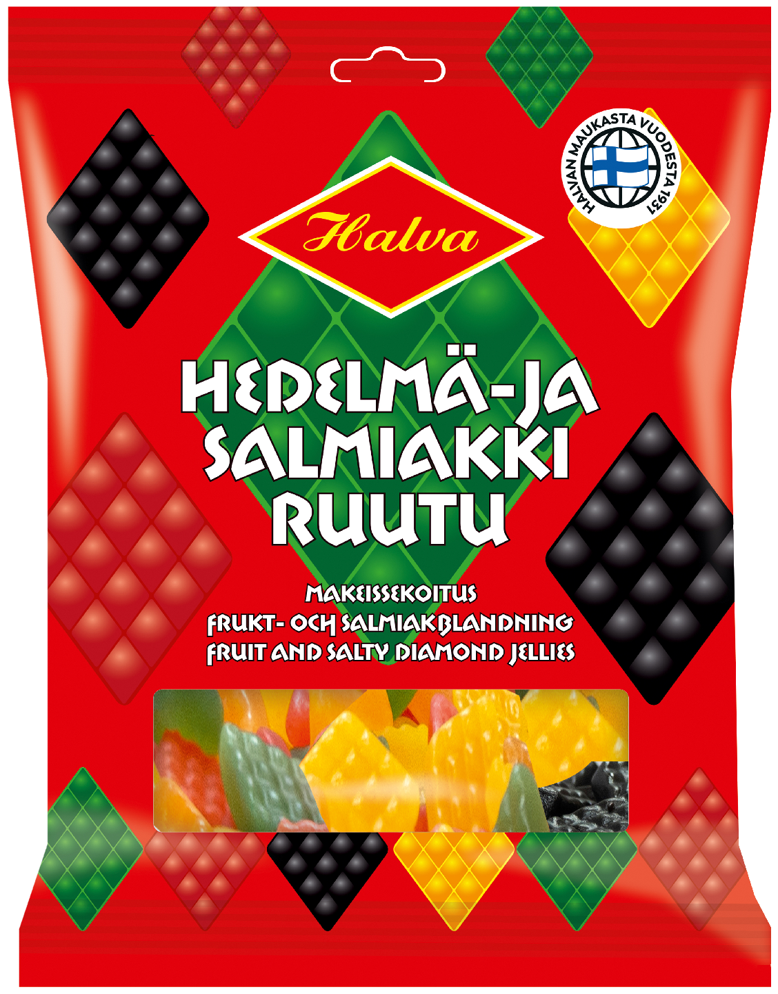 Halva Hedelmä- ja Salmiakkiruutu 300g