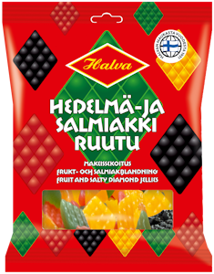 Halva Hedelmä- ja Salmiakkiruutu 300g