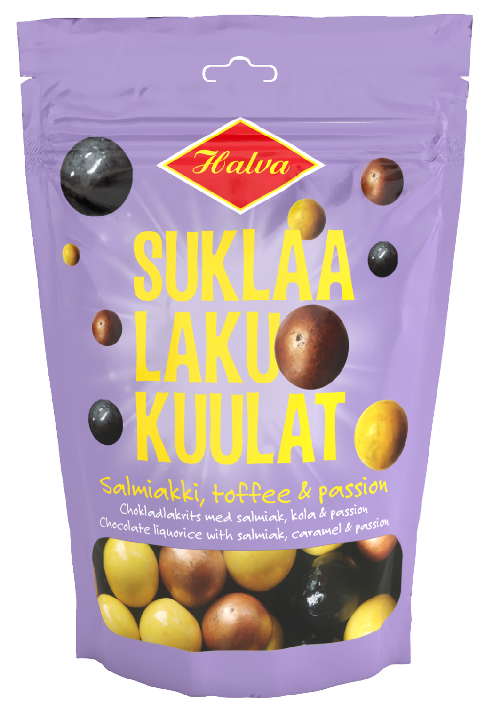 Halva Suklaalakukuulat salmiakki, toffee & passion 125g