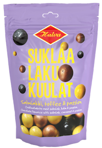 Halva Suklaalakukuulat salmiakki, toffee & passion 125g