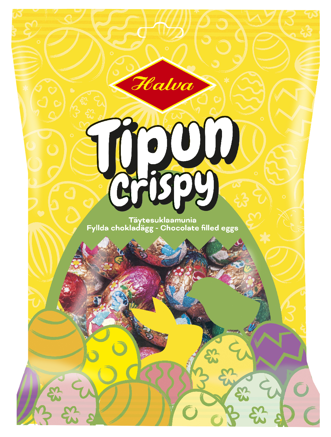 Halva Tipun Crispy täytesuklaamunia 125g