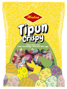 Halva Tipun Crispy täytesuklaamunia 125g