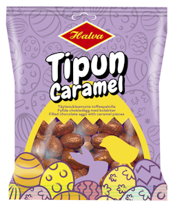 Halva Tipun Caramel täytesuklaamunia toffeepaloilla 100g