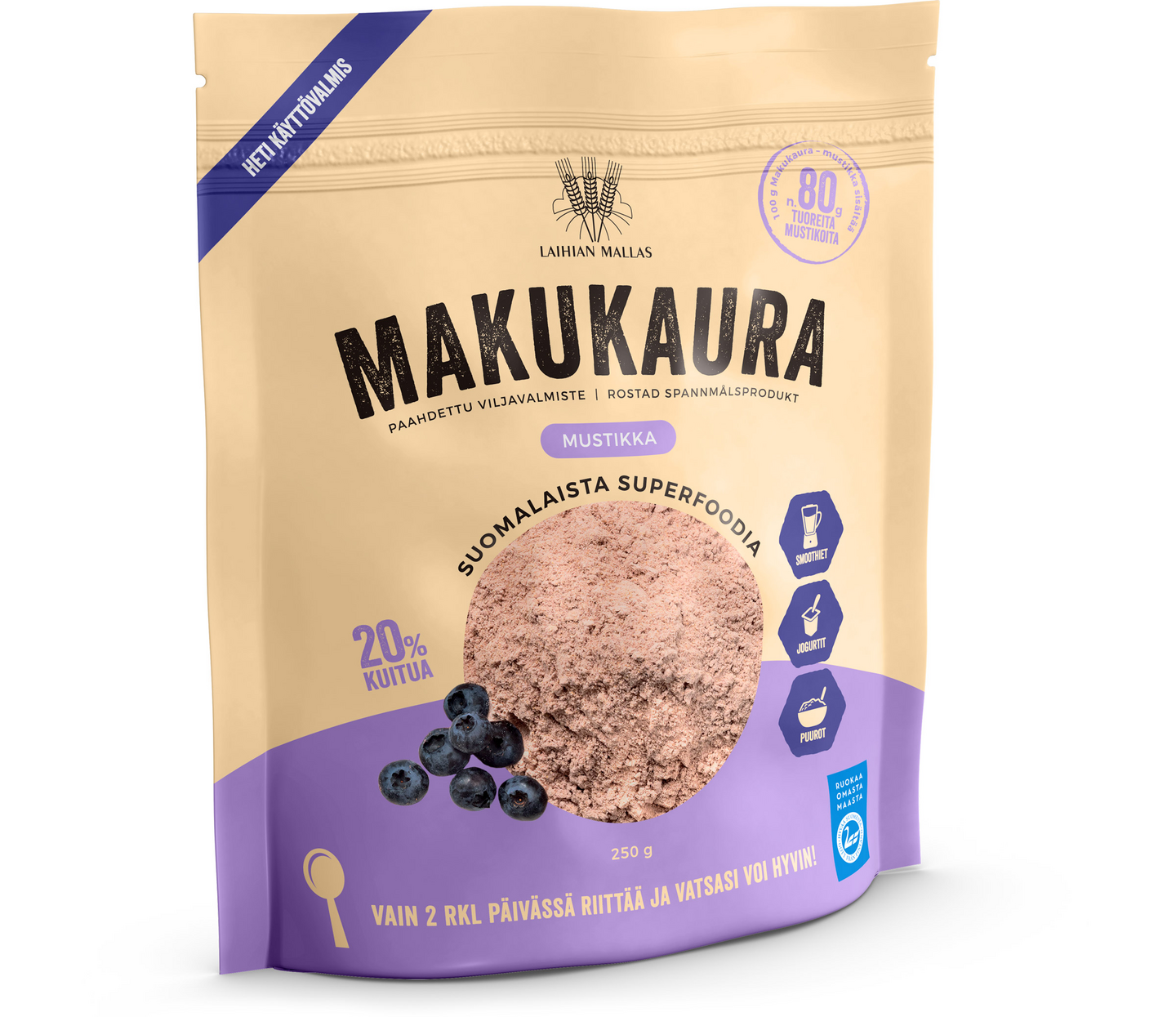 Laihian Makukaura mustikka 250g | K-Ruoka Verkkokauppa