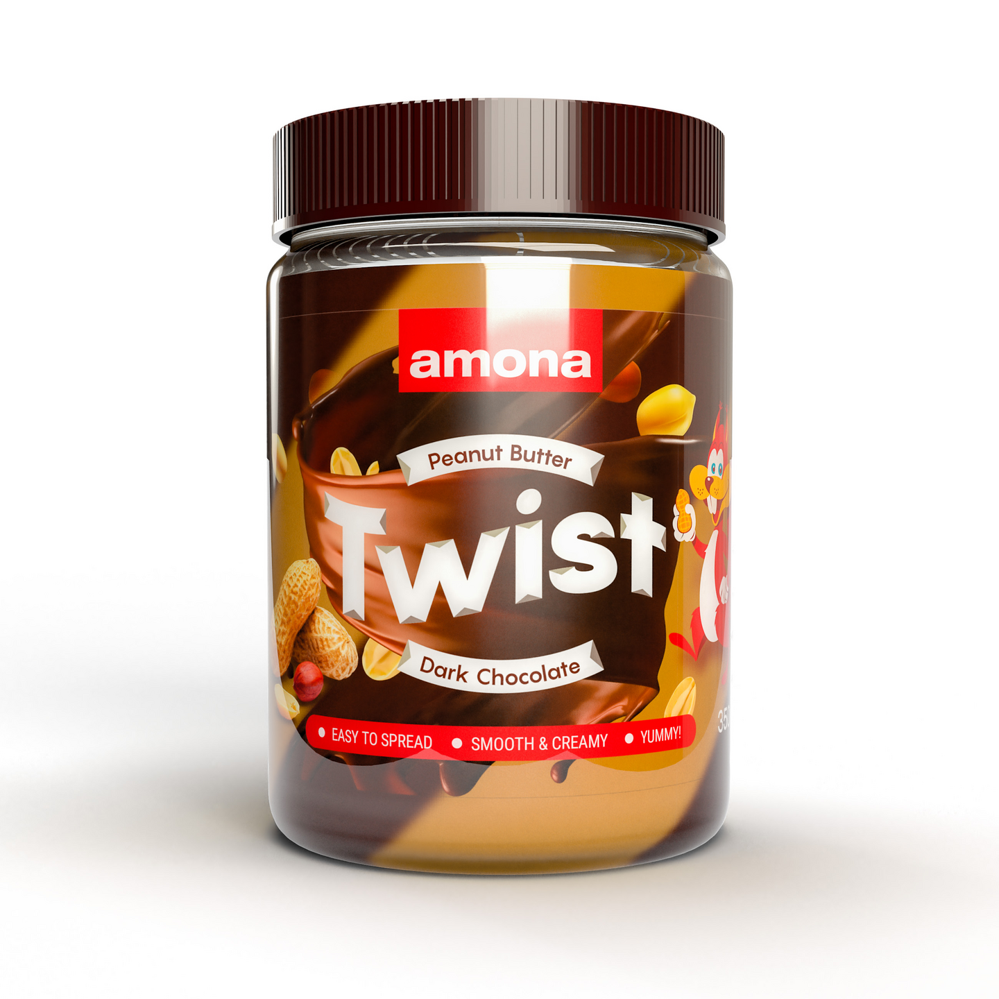 Amona Maapähkinävoi Twist tumma suklaa 350g