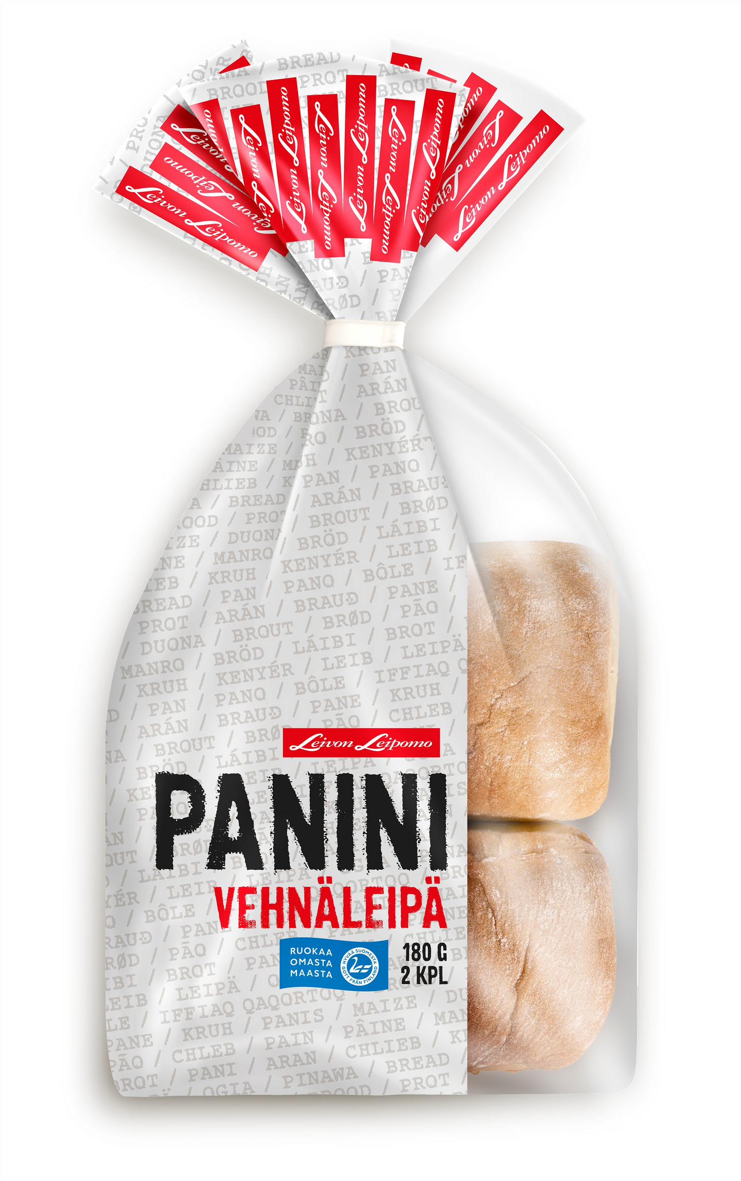 Leivon Leipomo Panini Vehnäleipä 2 kpl 180g halkaistu