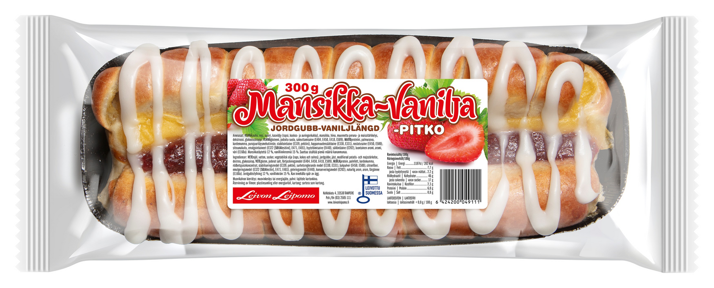Leivon Leipomo Mansikka-vaniljapitko 300g