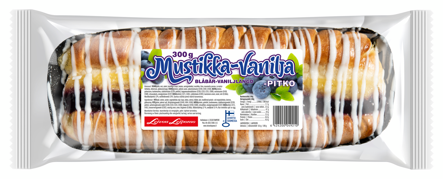 Leivon Leipomo Mustikka-vaniljapitko 300g